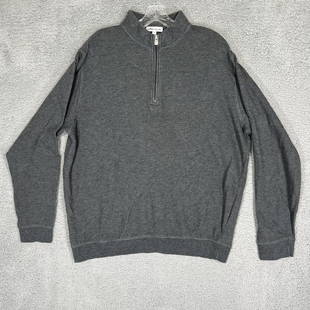 Peter Millar Gray Zip Up Sweater